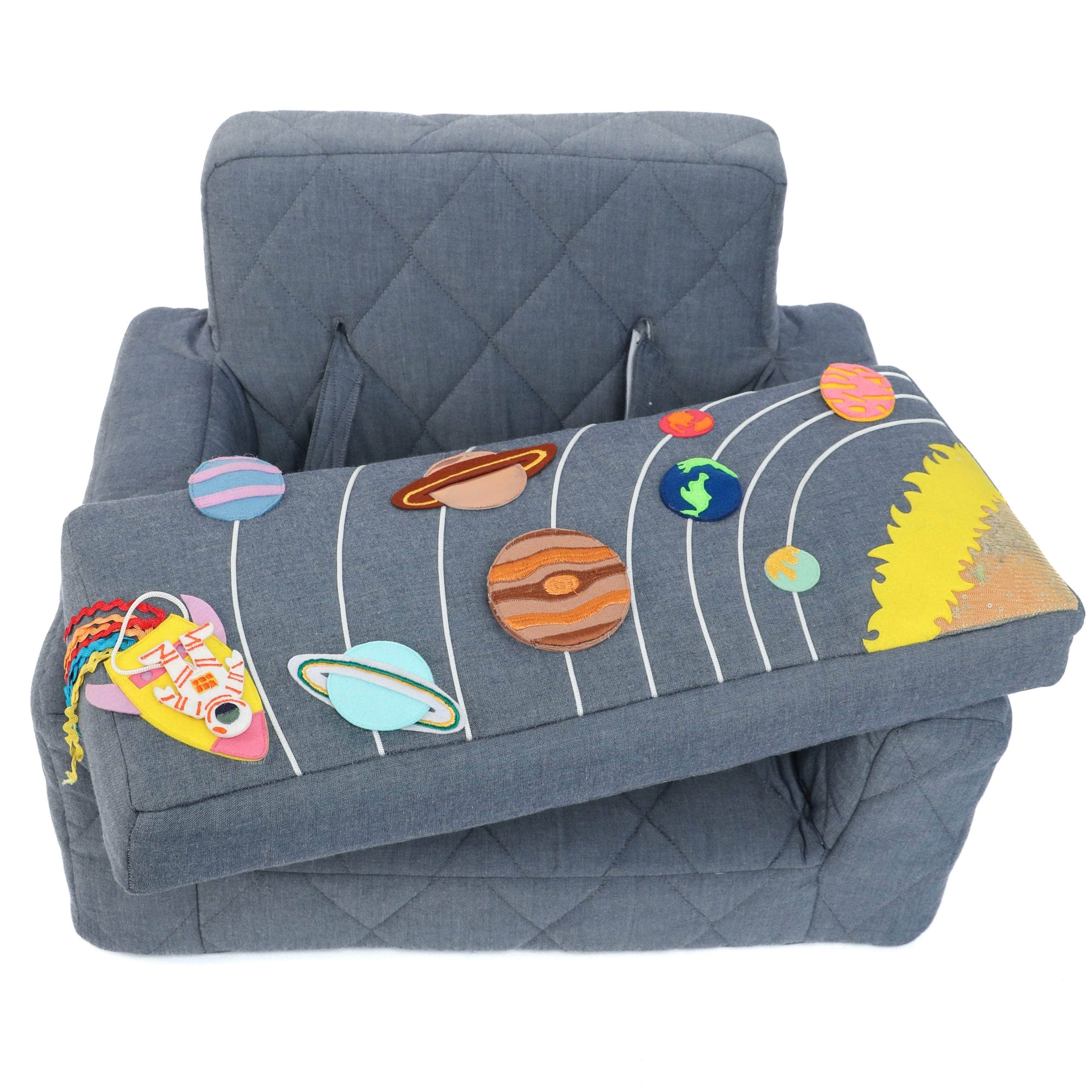 Activity Sessel ecki blau mit Sonnensystem Auflage
