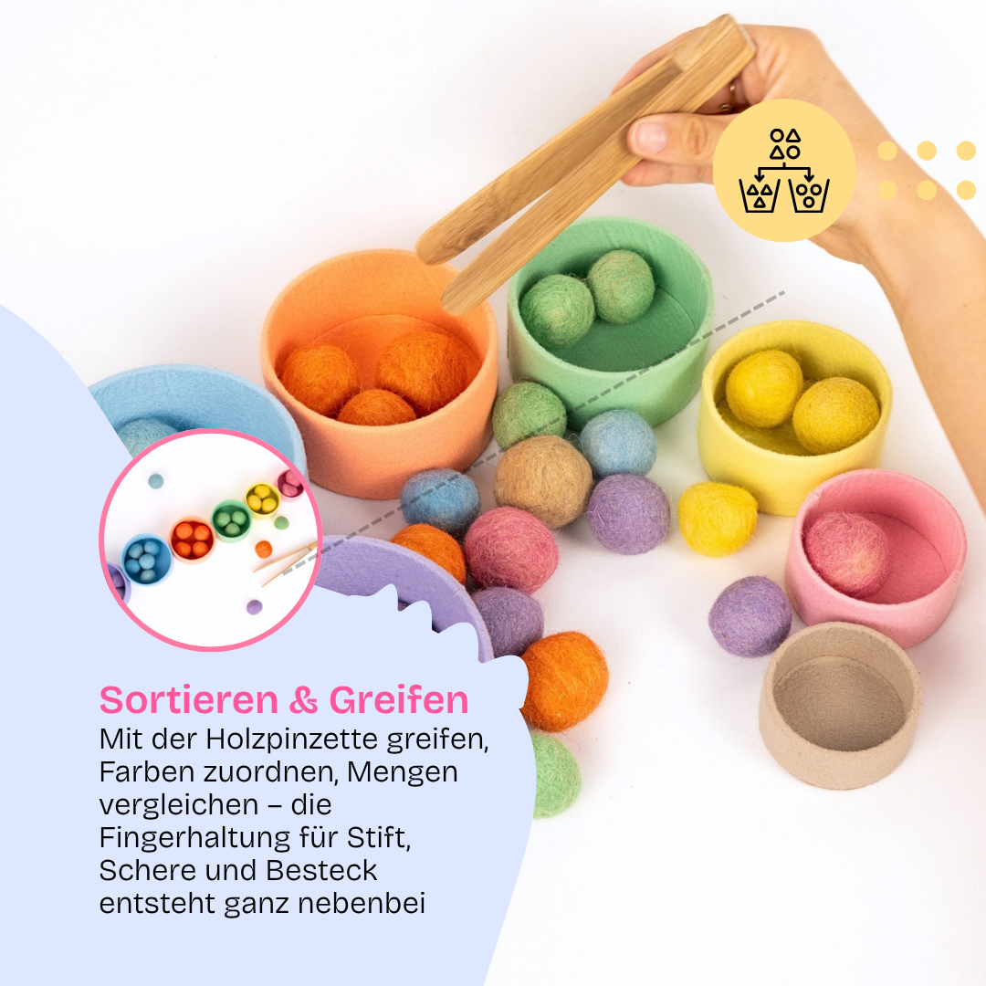 Kullerbunt Pastell – Sortierspiel mit Pinzette ab 3 Jahren